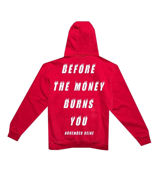 November Reine Burn The Money Hand Stencil Hoodie