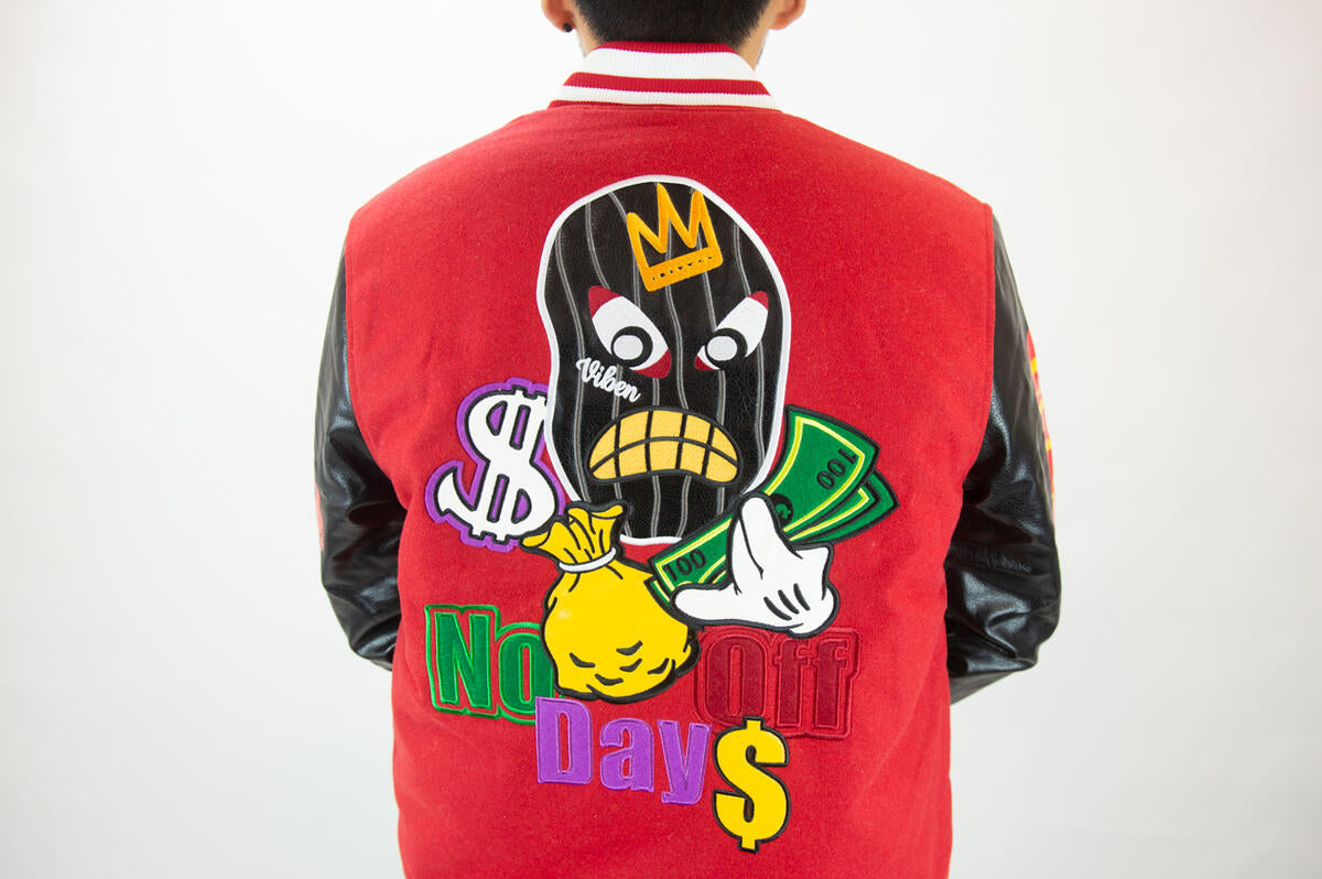 Rebel Minds No Days Off Varsity Jacket