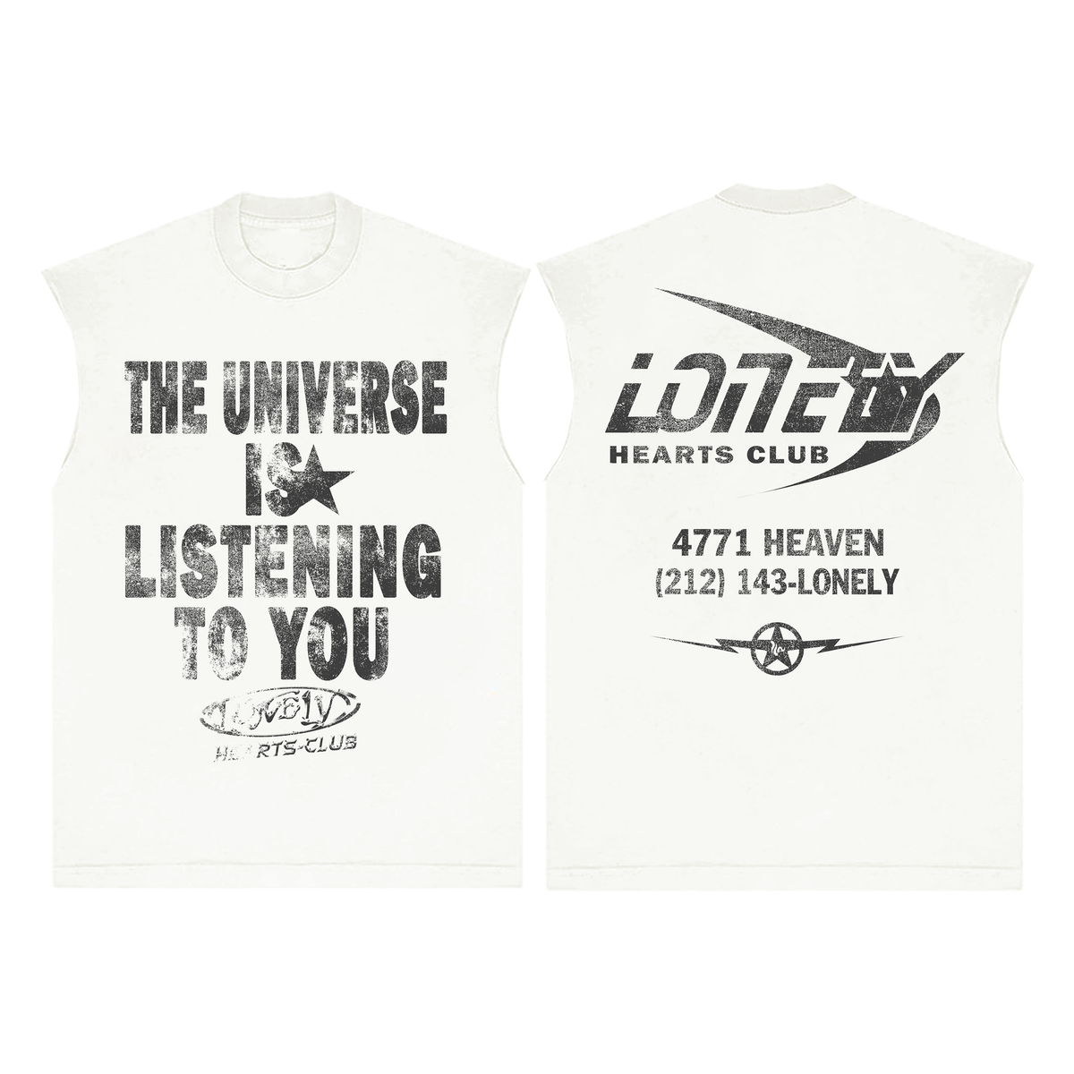 Lonely Hearts Club The Universe Sleeveless T-shirt (Off White)