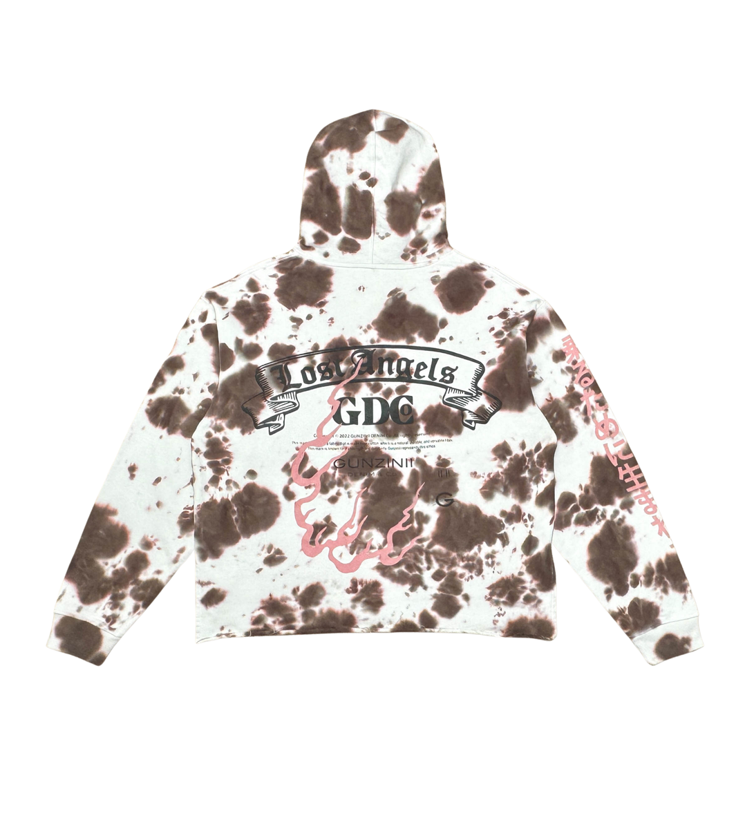 Gunzinii Lost Angels Tye Dye Crop Pull Over Hoodie