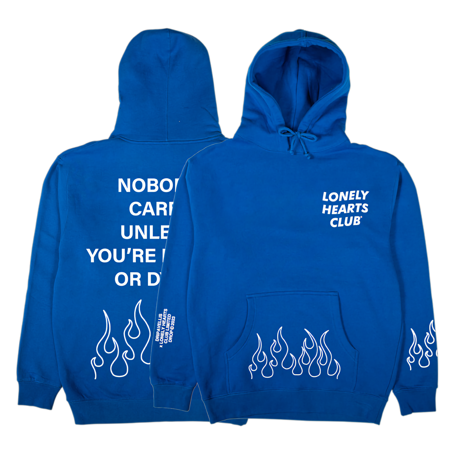 Lonely Hearts Club Nobody Cares Dripavellis Limited Hoodie (Royal)