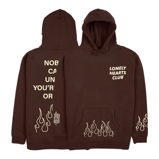Lonely Hearts Club Nobody Cares Dripavellis Limited Hoodie (Chocolate)