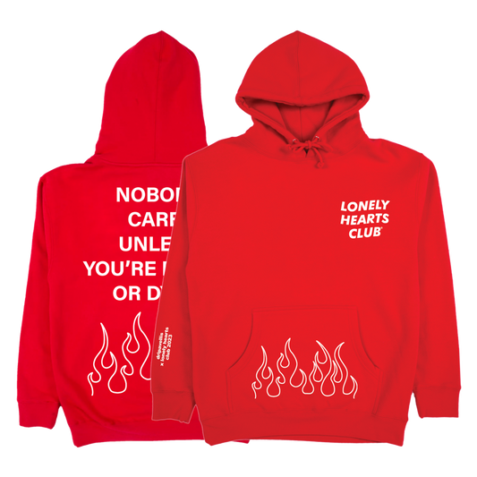 Lonely Hearts Club Nobody Cares Dripavellis Limited Hoodie (Red)