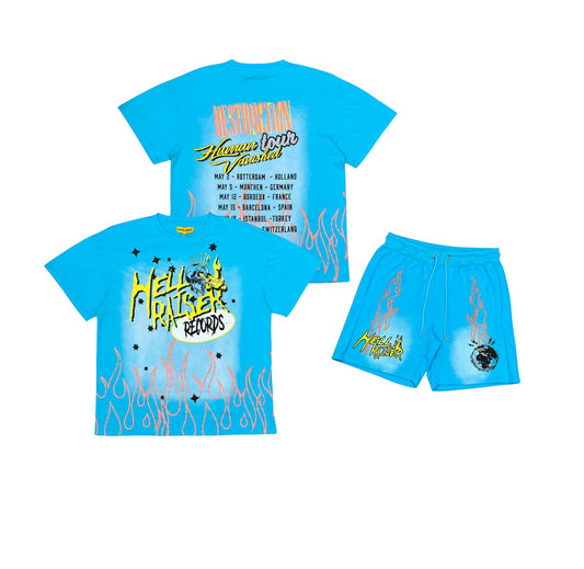Cvilized Hell Raiser T-shirt & Matching Short Set (Aqua)