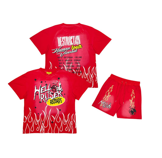 Civilized Hell Raiser T-shirt & Matching Short Set (Red)