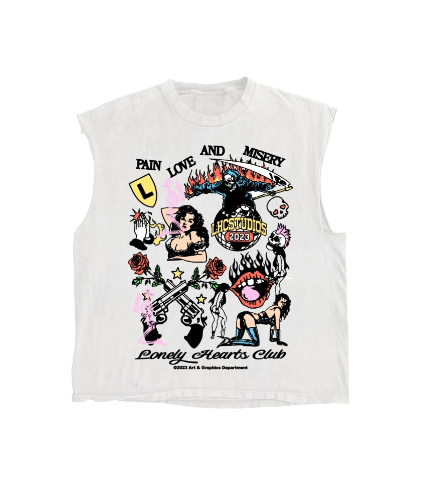 Lonely Hearts Club Pain Love & Misery Sleeveless T-shirt