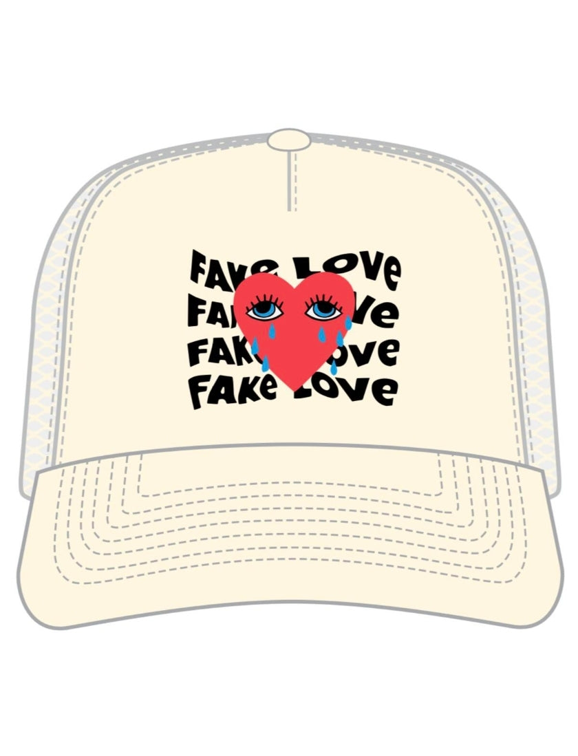 Muka Fake Love Trucker Hat (Ivory)