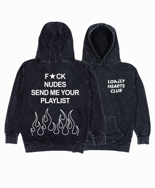 Lonely Hearts Club Send Me Your Playlist Hoodie (Acid Wash)