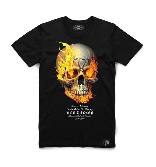 Hasta Muerte Don't Sleep Burning Skull T-shirt