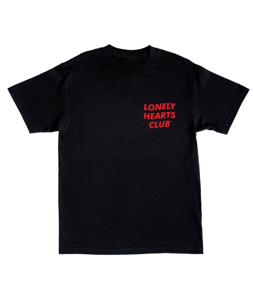 Lonely Hearts Club Nobody Cares T-shirt (Black & Red)