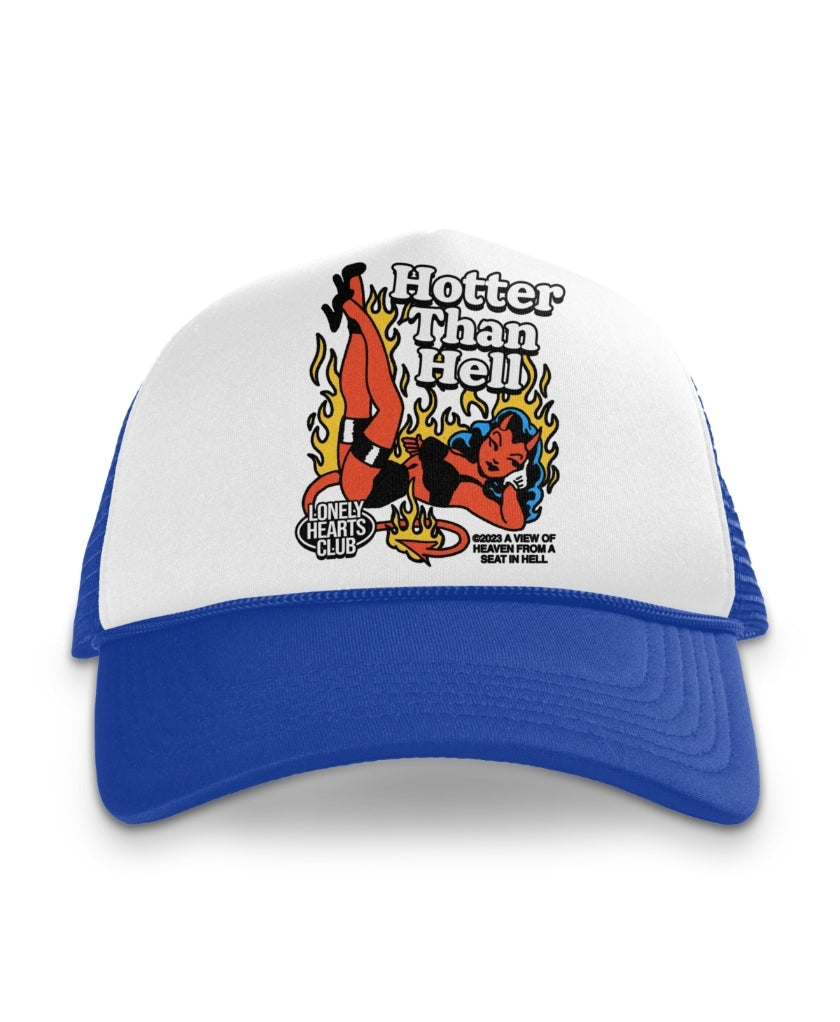 Lonely Hearts Club Hotter Than Hell Trucker Hat