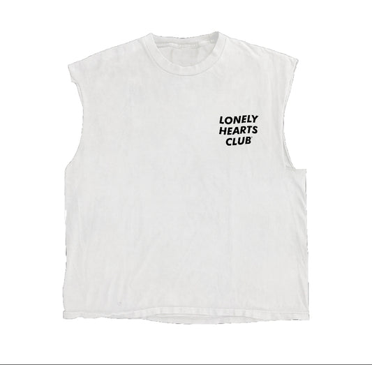 Lonely Hearts Club Nobody Cares  Sleeveless T-shirt (Off White)