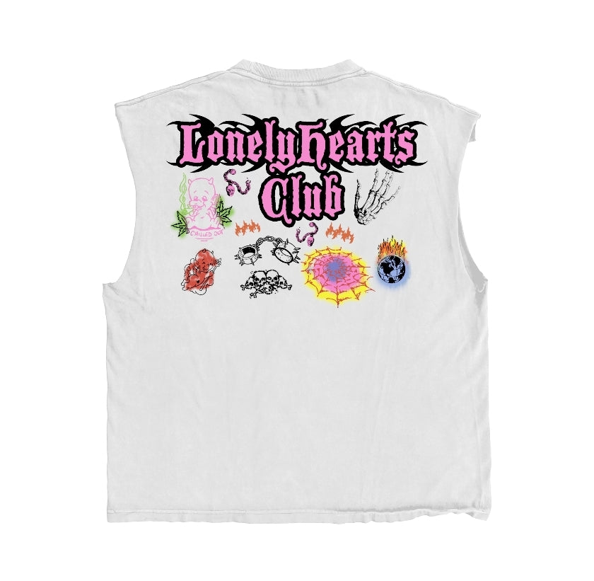 Lonely Hearts Club Born To Lose  Sleeveless T-shirt (Off White)