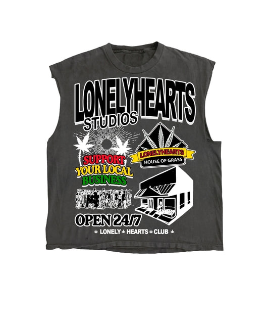 Lonely Hearts Club House Of Grass Sleeveless T-shirt (Black)