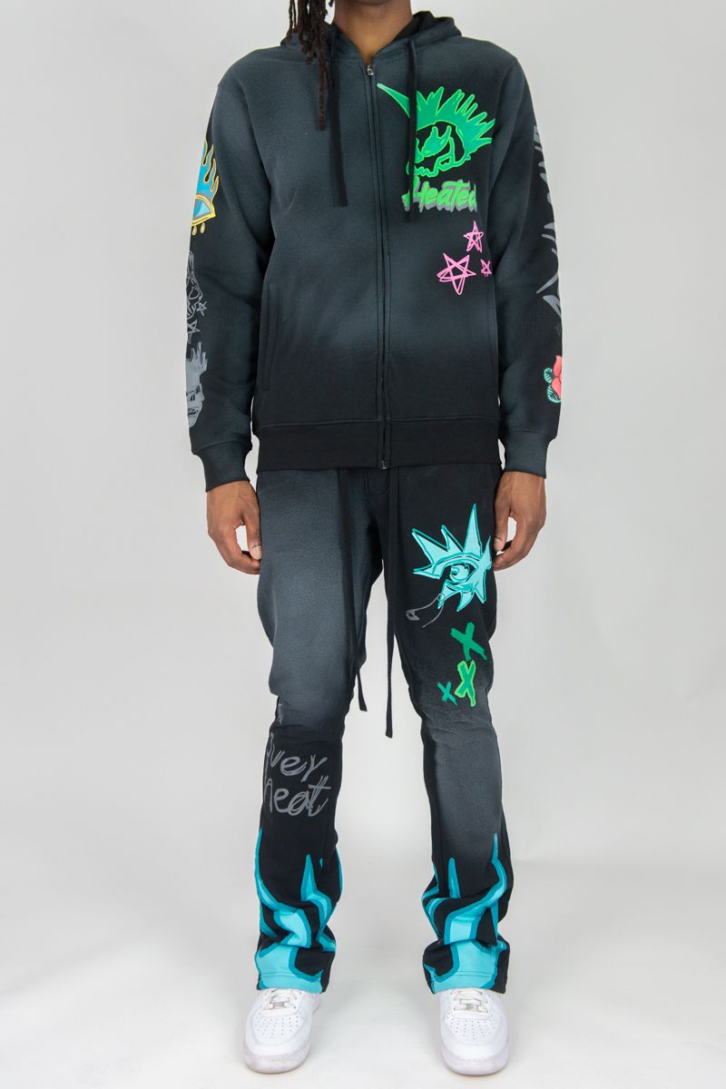 Rebel Minds Heated Up Acid Wash Full-Zip-Up