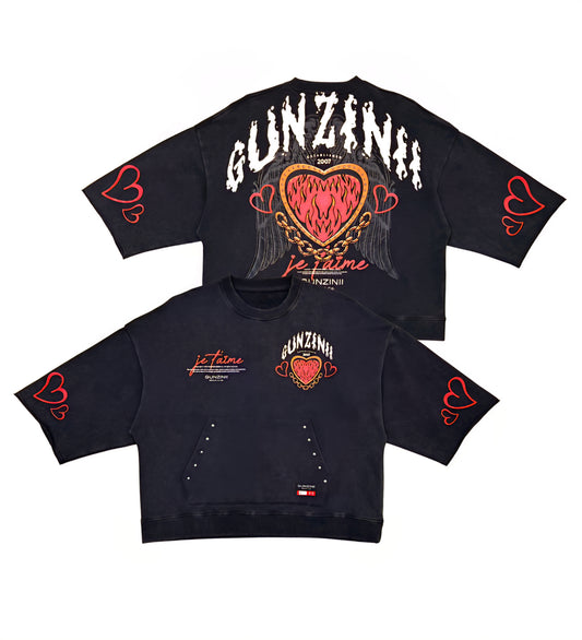 Gunzini Le Taime Kangaroo Pocket Tshirt Cropped T-shirt
