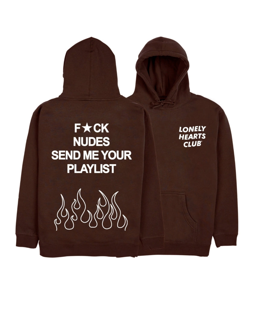 Lonely Hearts Club Send Me Your Playlist Hoodie (Brown)