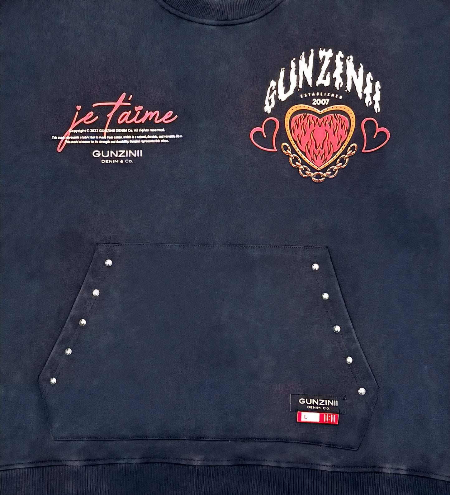 Gunzini Le Taime Kangaroo Pocket Tshirt Cropped T-shirt