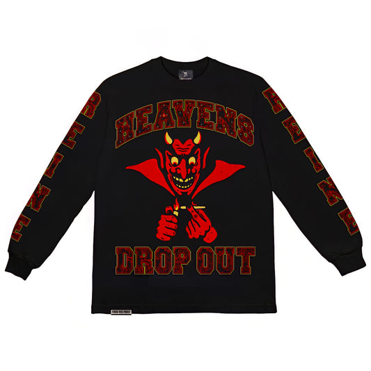 November Reine Rhinestone Heavens Dropout Luxury Heavyweight Long Sleeve T-shirt