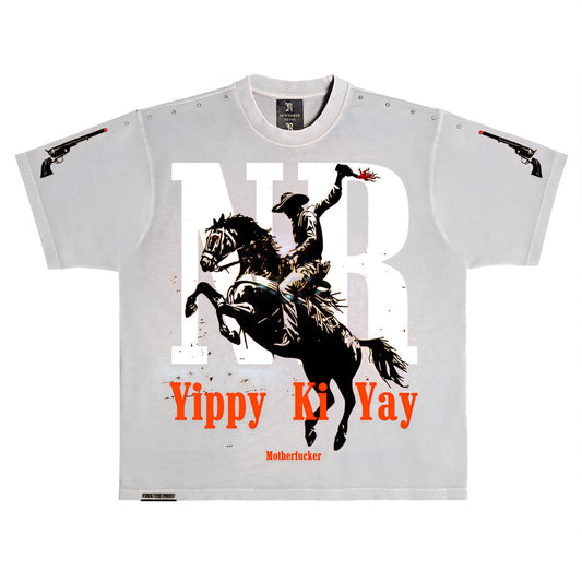 November Reine Yippy Kay Yay Luxury Heavyweight T-shirt With Rhinestones