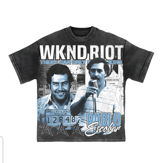 Wknd Riot Pablo Escobar Rhinestone T-shirt