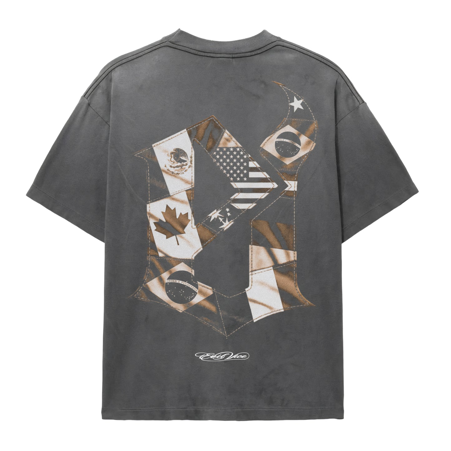 Evil Vice Kick Off  Heavyweight Rhinestone T-shirt