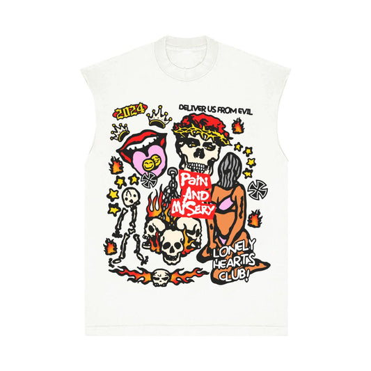 Lonely Hearts Club Pain And Misery Sleeveless T-shirt