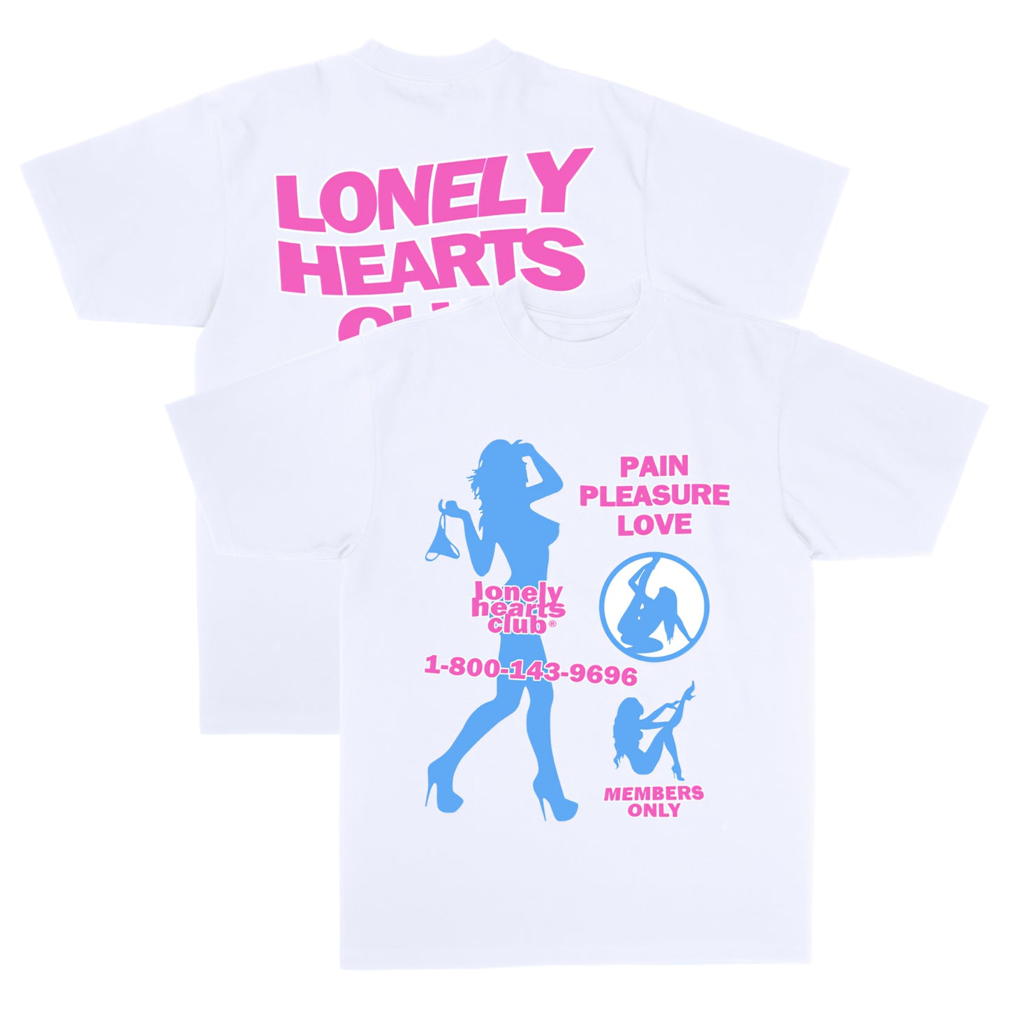 Lonely Hearts Club Members Only (White)  Premium T-shirt