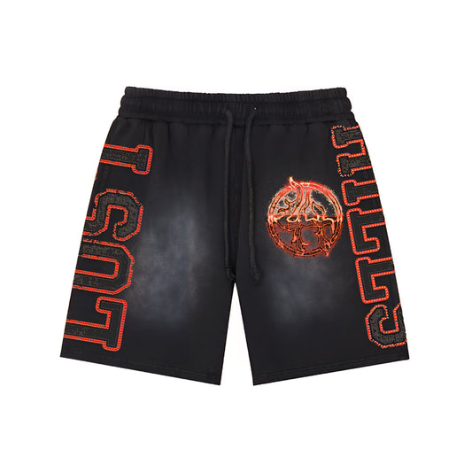 Lost In The Hills The Logo Heavyweight Rhinestone Shorts