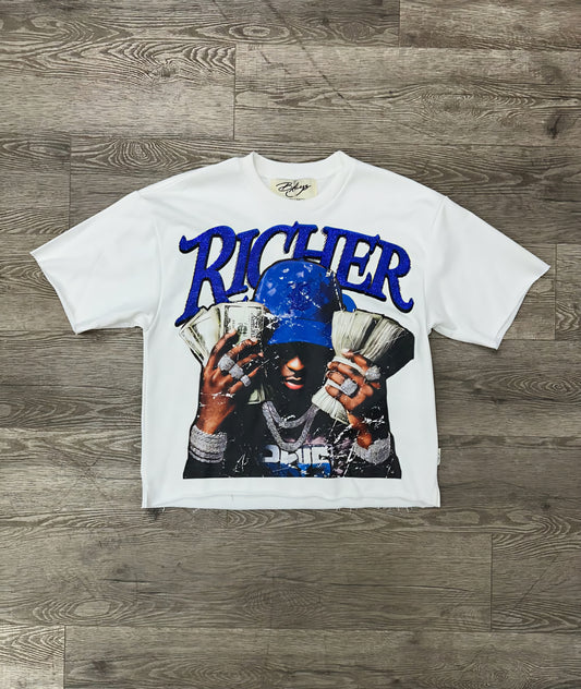 BKYS Richer Rhinestone Cropped T-shirt (White)