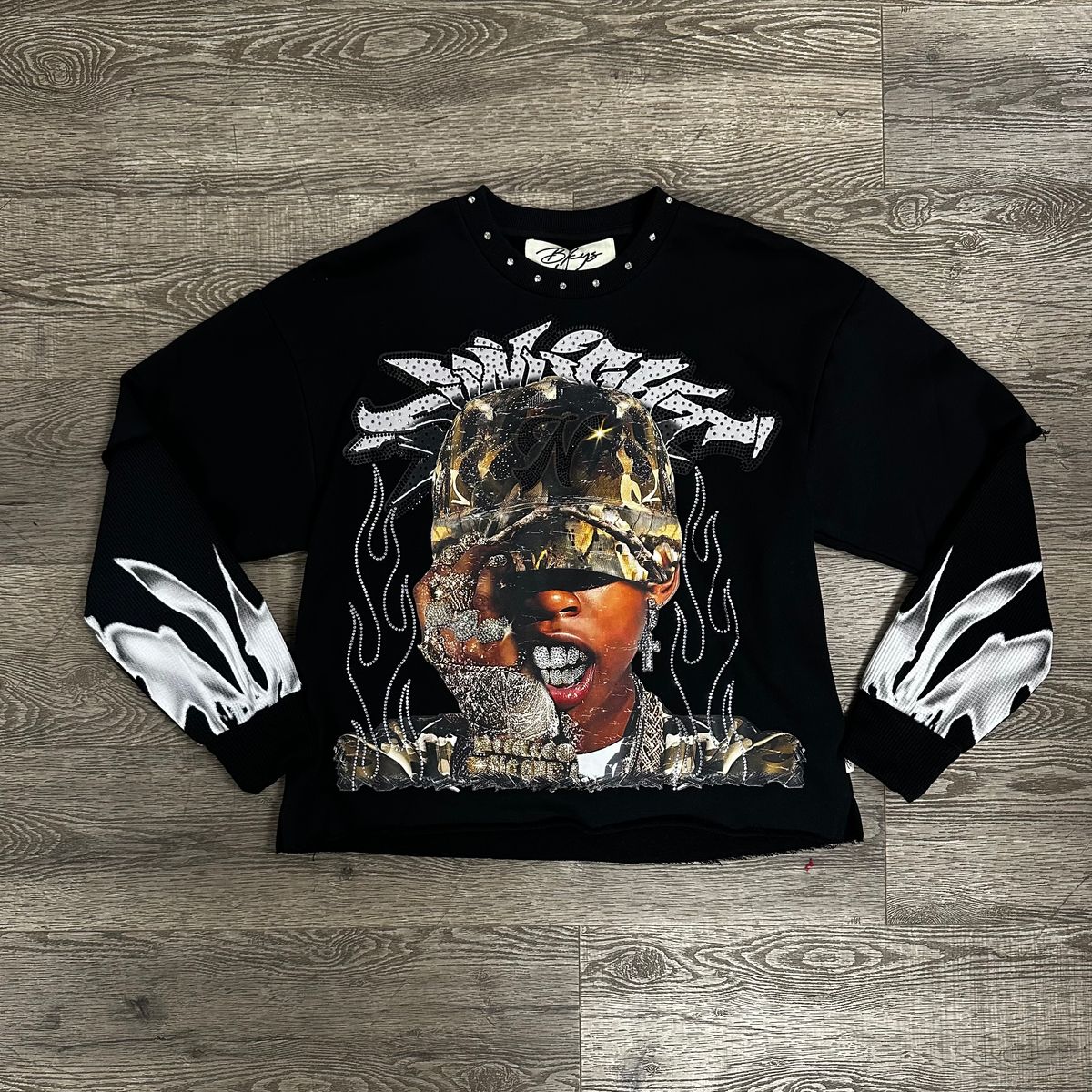 BKYS Sunlight Cropped Long Sleeve Twofer T-shirt (Camo)