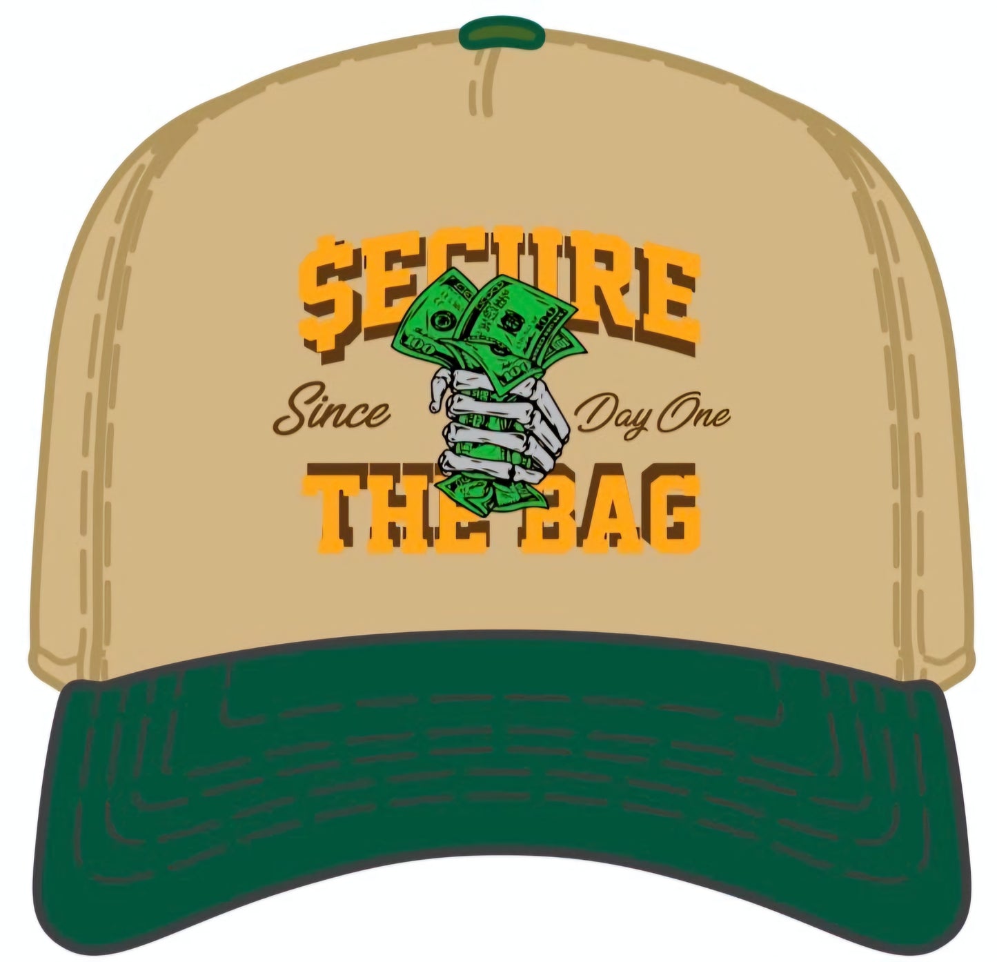 Secure The Bag Snapback Hat (Green)