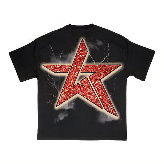 Wknd Riot Hustler Red Rhinestone T-shirt