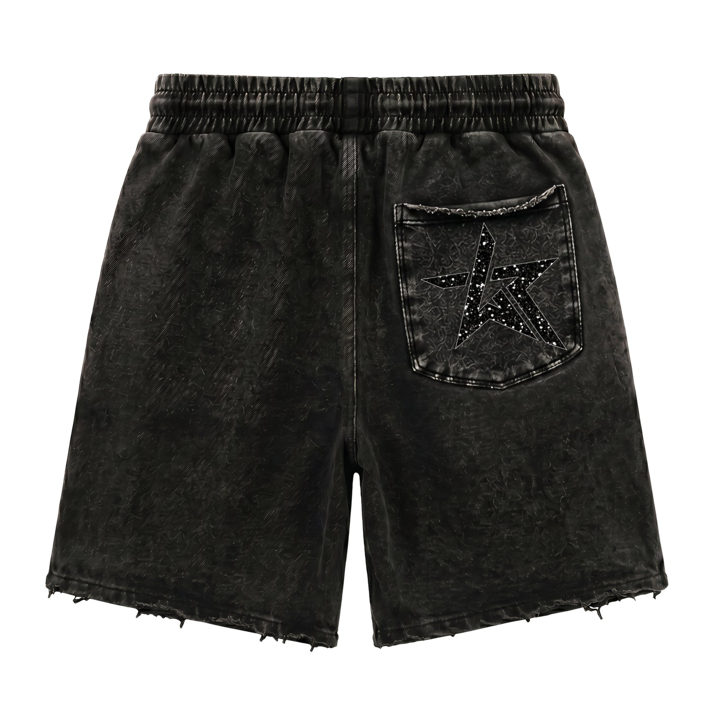 Wknd Riot Ak-47 Luxury Sweat Shorts With Black Rhinestones