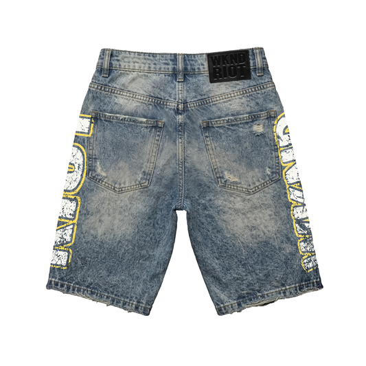Wknd Riot Chaos Festival Denim Shorts