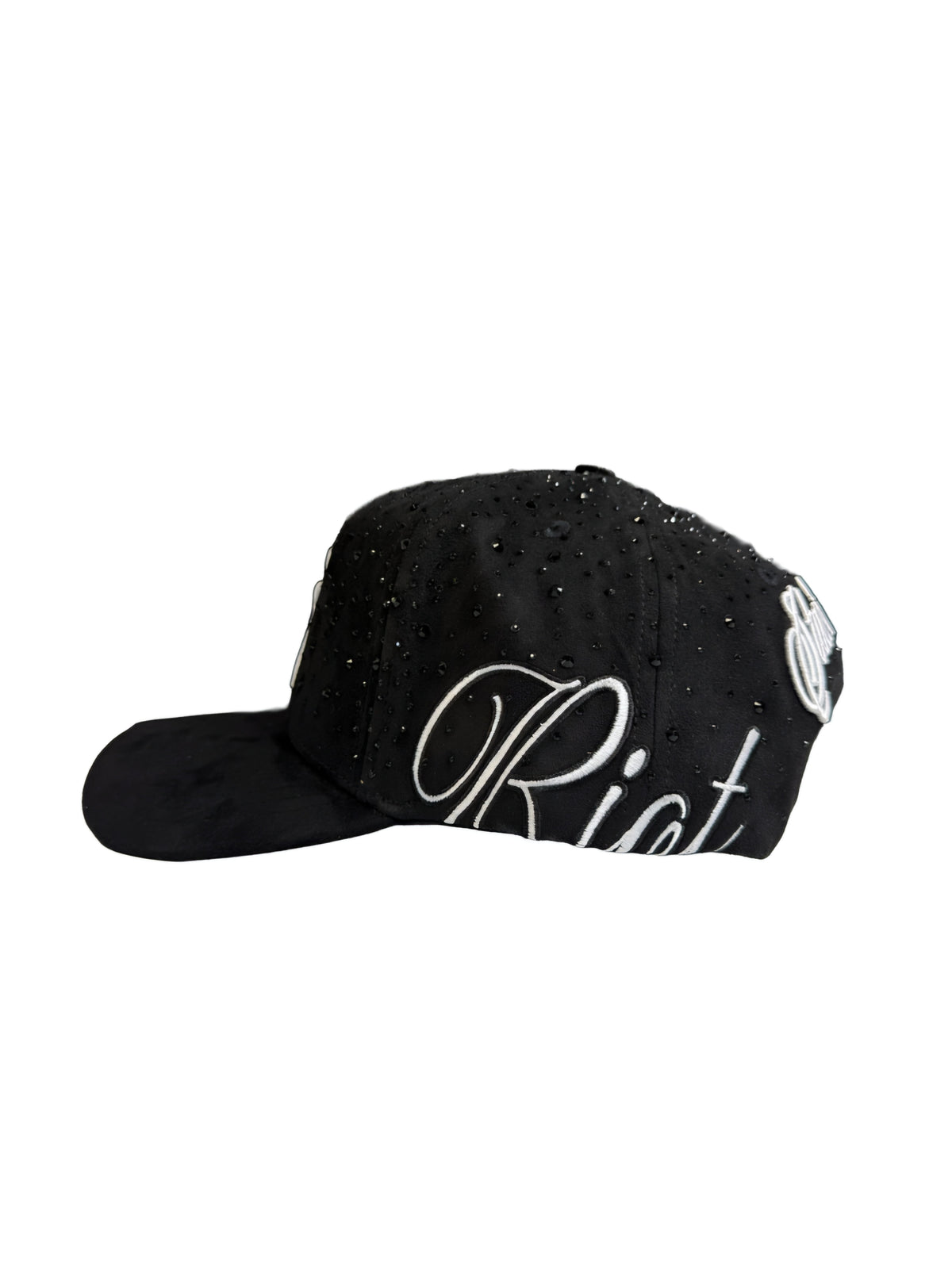 Wknd Riot Sex Black Rhinestone Suede Hat