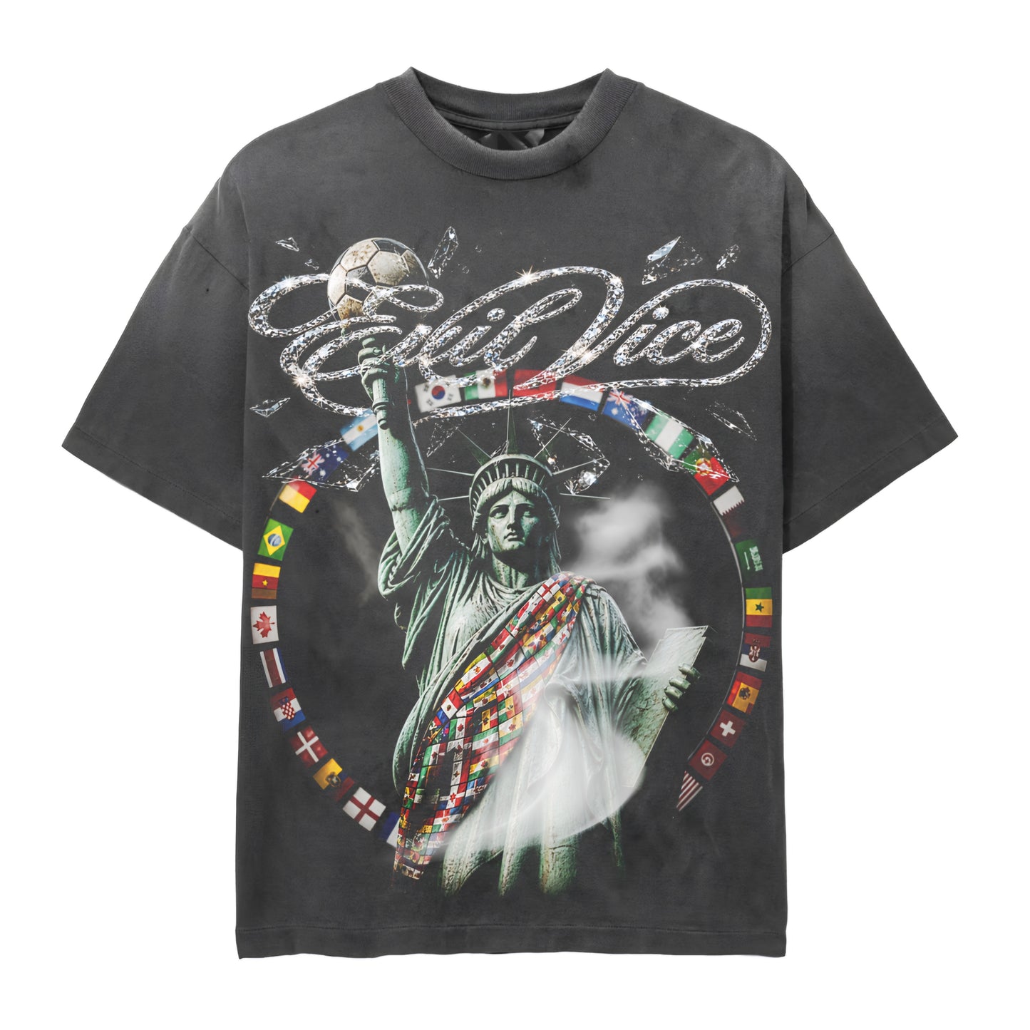 Evil Vice Liberty Heavyweight Rhinestone T-shirt