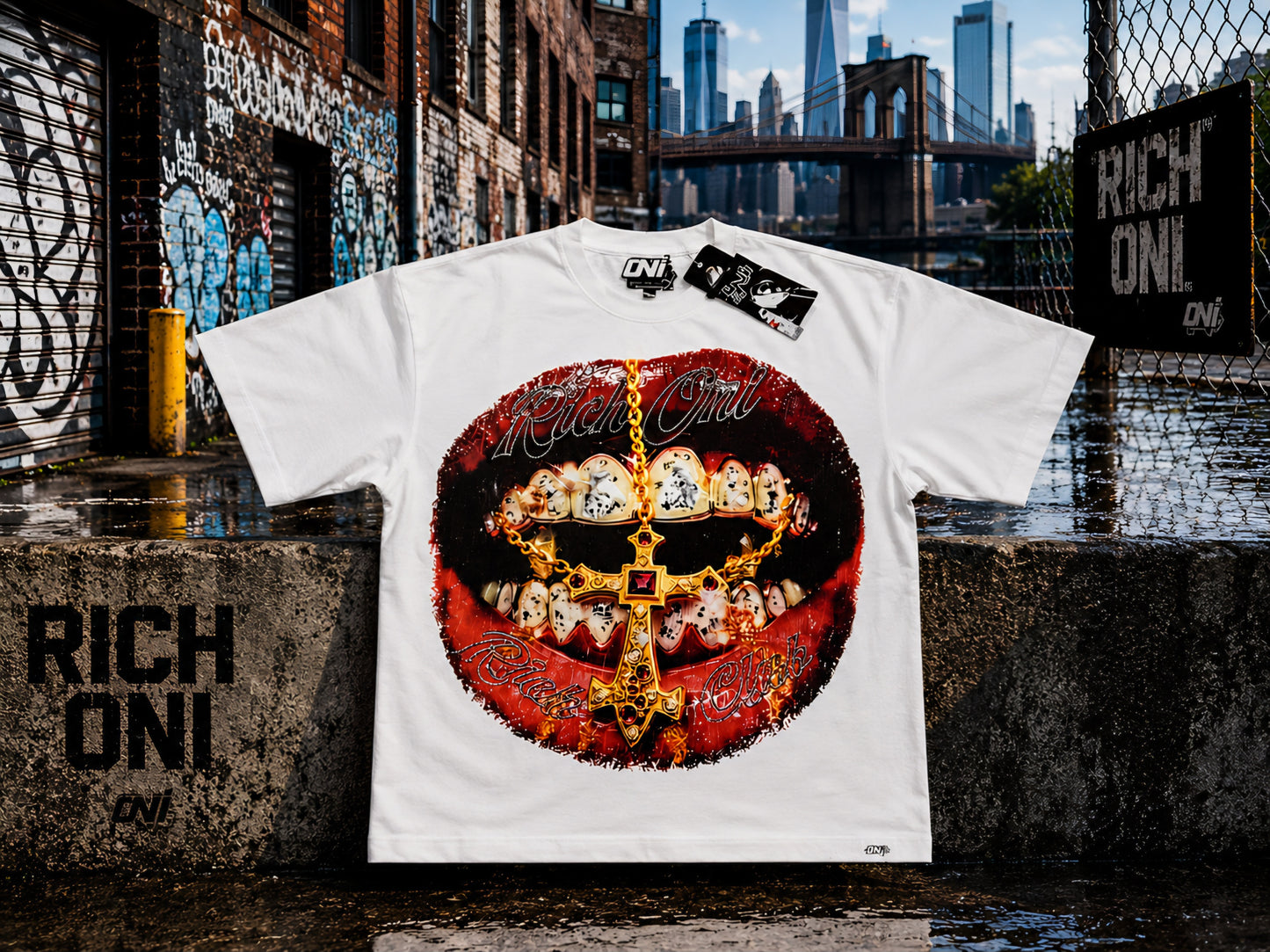 Rich Oni Royal Bite Rhinestone T-shirt
