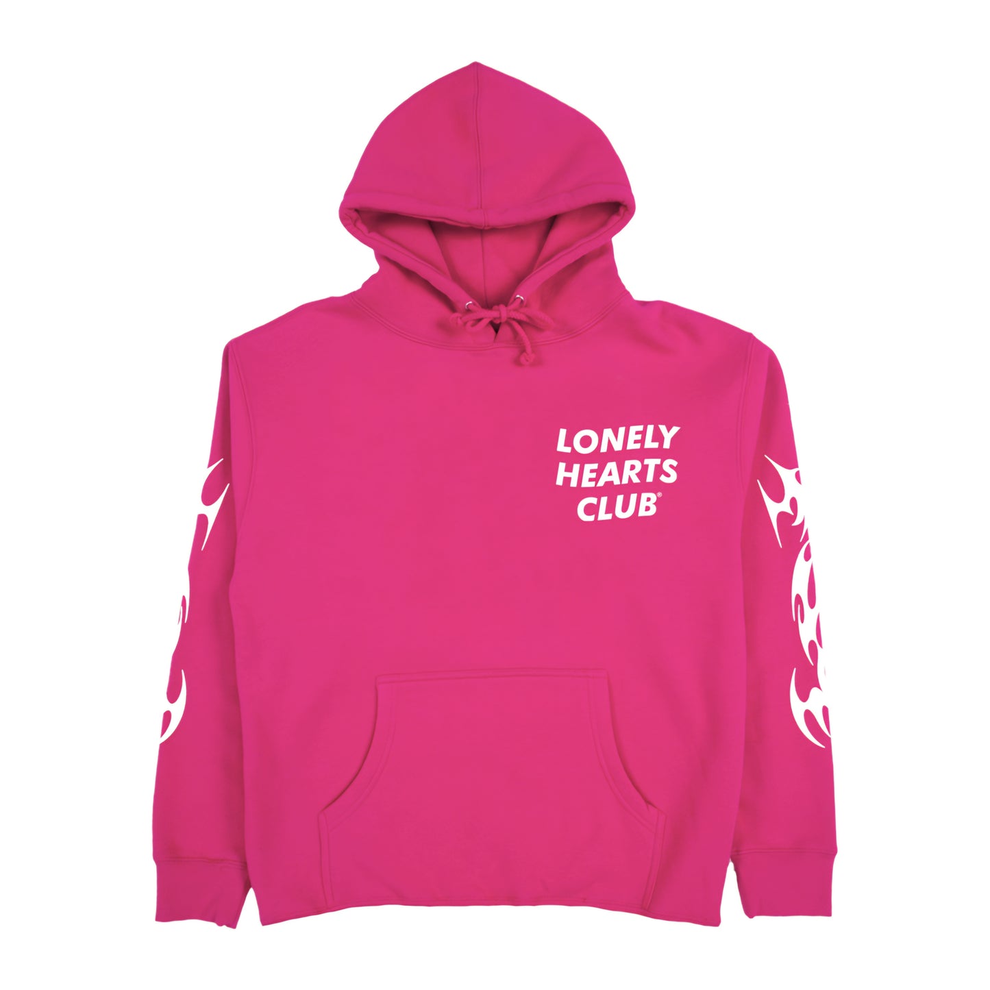 Lonely Hearts Club Send Me Your Playlist Heavyweight Cropped Hoodie (Fuchsia)