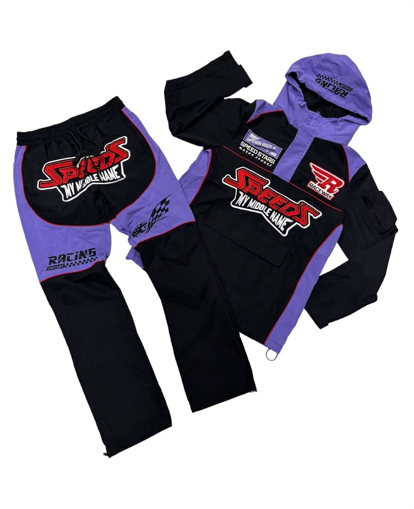 Rebel Minds Racing Anorak & Nylon Relaxed Fit Pants Set