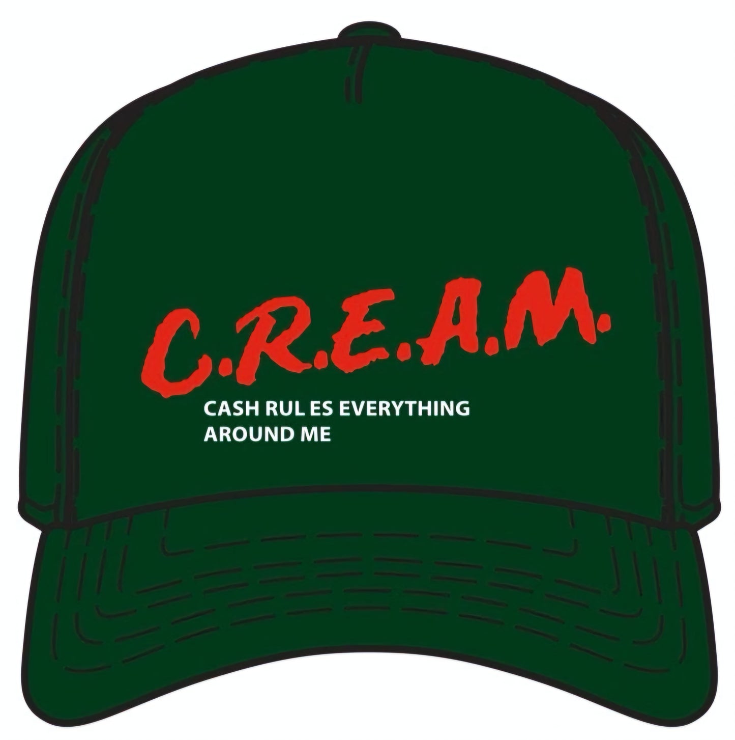 CREAM Snapback Hat (Green)