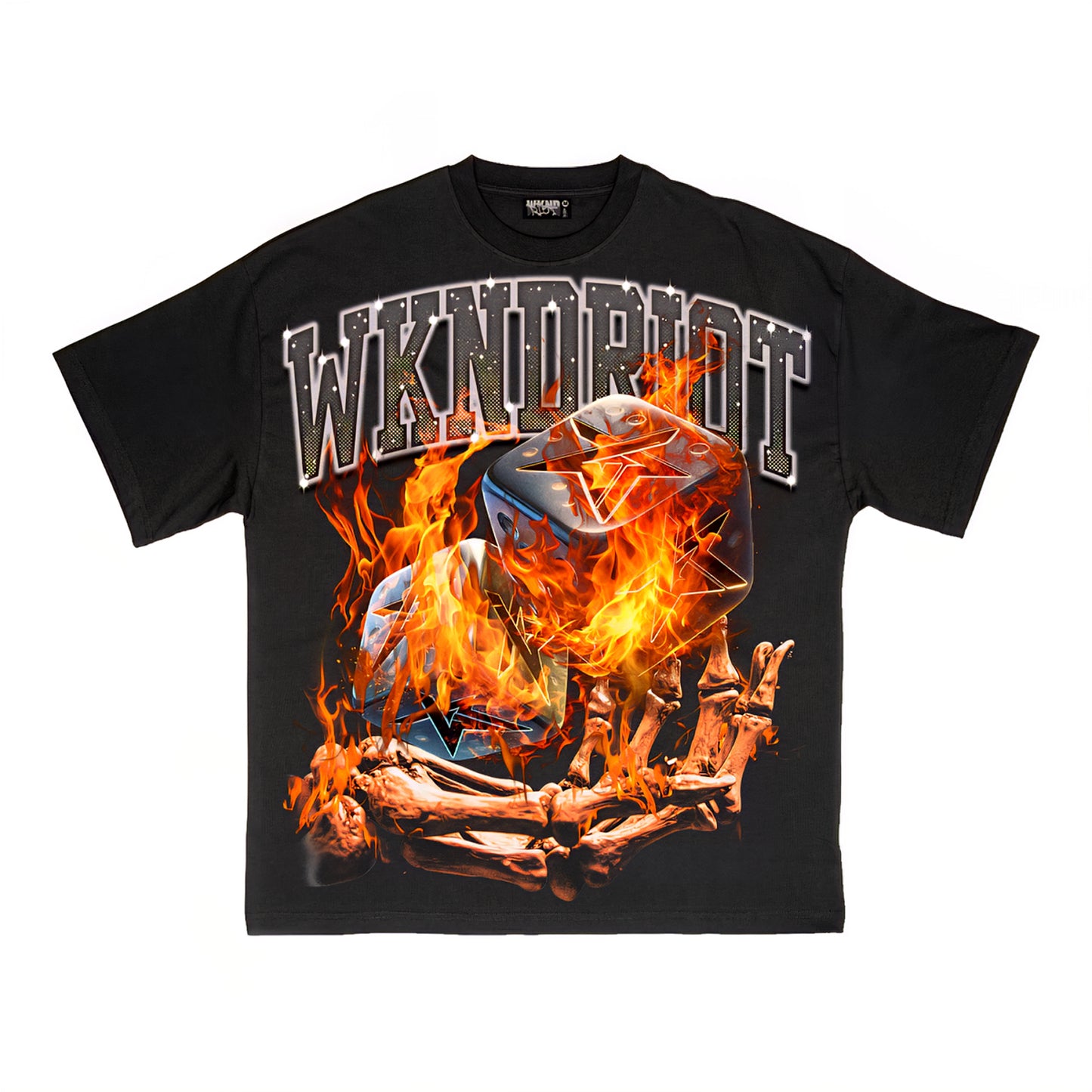 Wknd Riot Risk To Win Rhinestone T-shirt