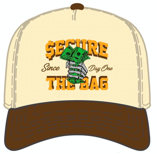 Secure The Bag Snapback Hat (Brown)