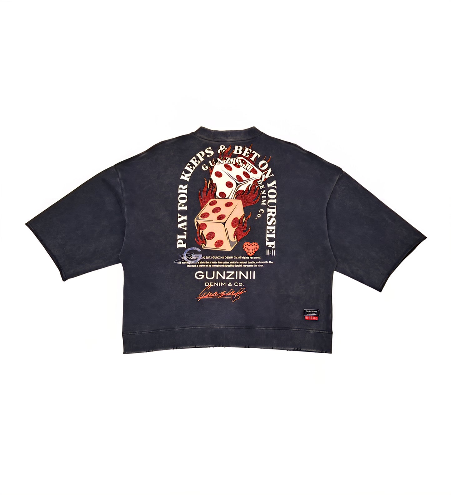 Gunzini Bet On Yourself Full Zip Tshirt Cropped T-shirt