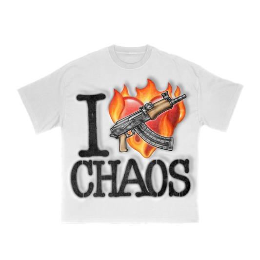 Wknd Riot I Love Chaos (White) Luxury T-shirt