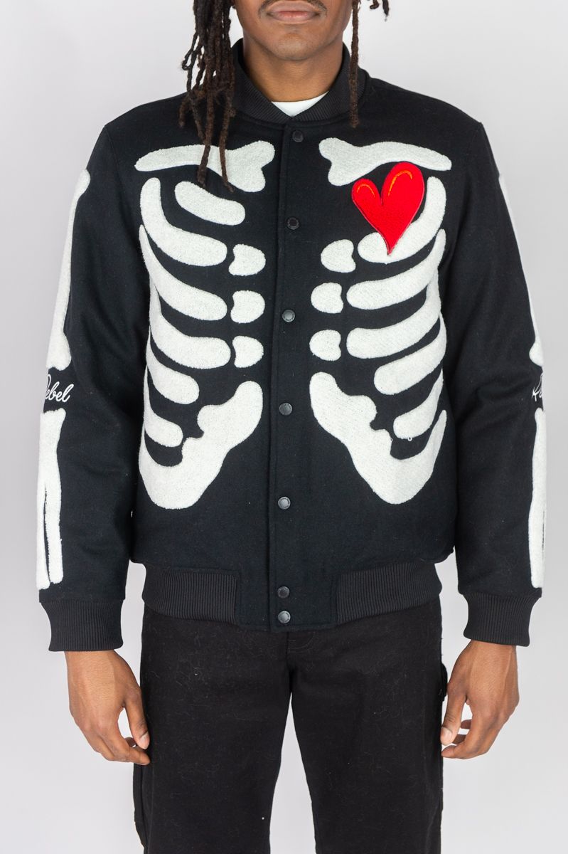 Rebel Minds Skeleton Melton Jacket