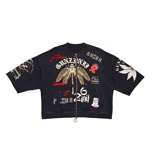 Gunzini Dragon Fly Full Zip  Tshirt Cropped T-shirt