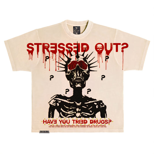 November Reine Have You Tried Drugs Luxury Heavyweight T-shirt With Rhinestones