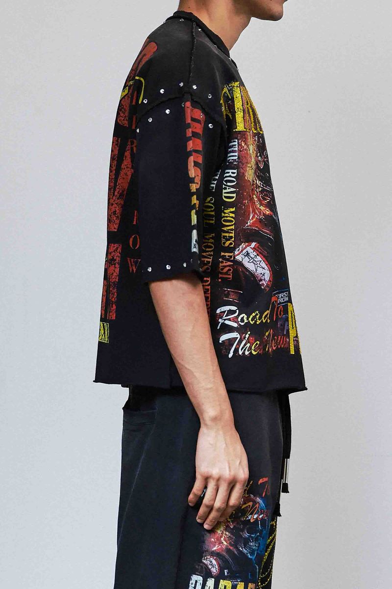 First row Beyond Speed Cropped Rhinestone T-shirt