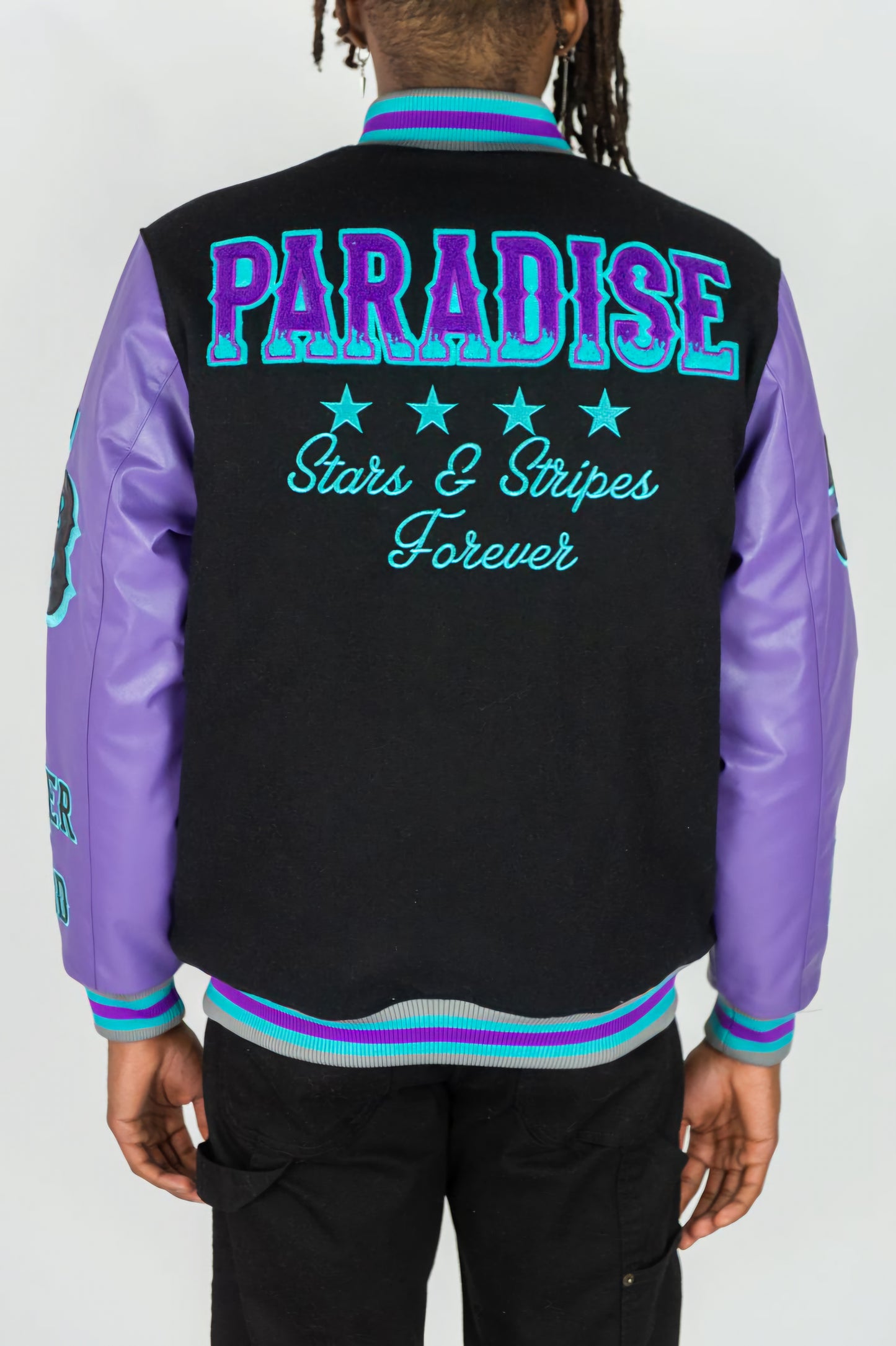 Rebel Minds Fearless Letterman Jacket (Purple)